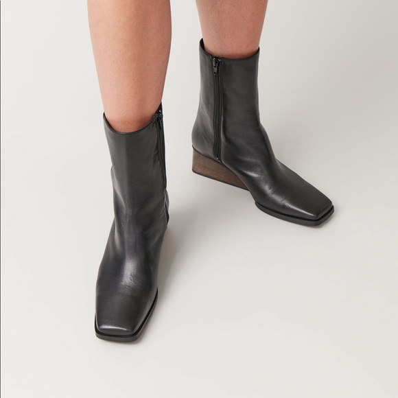 COS Square-toe Wedge Boots - Picture 2 of 8